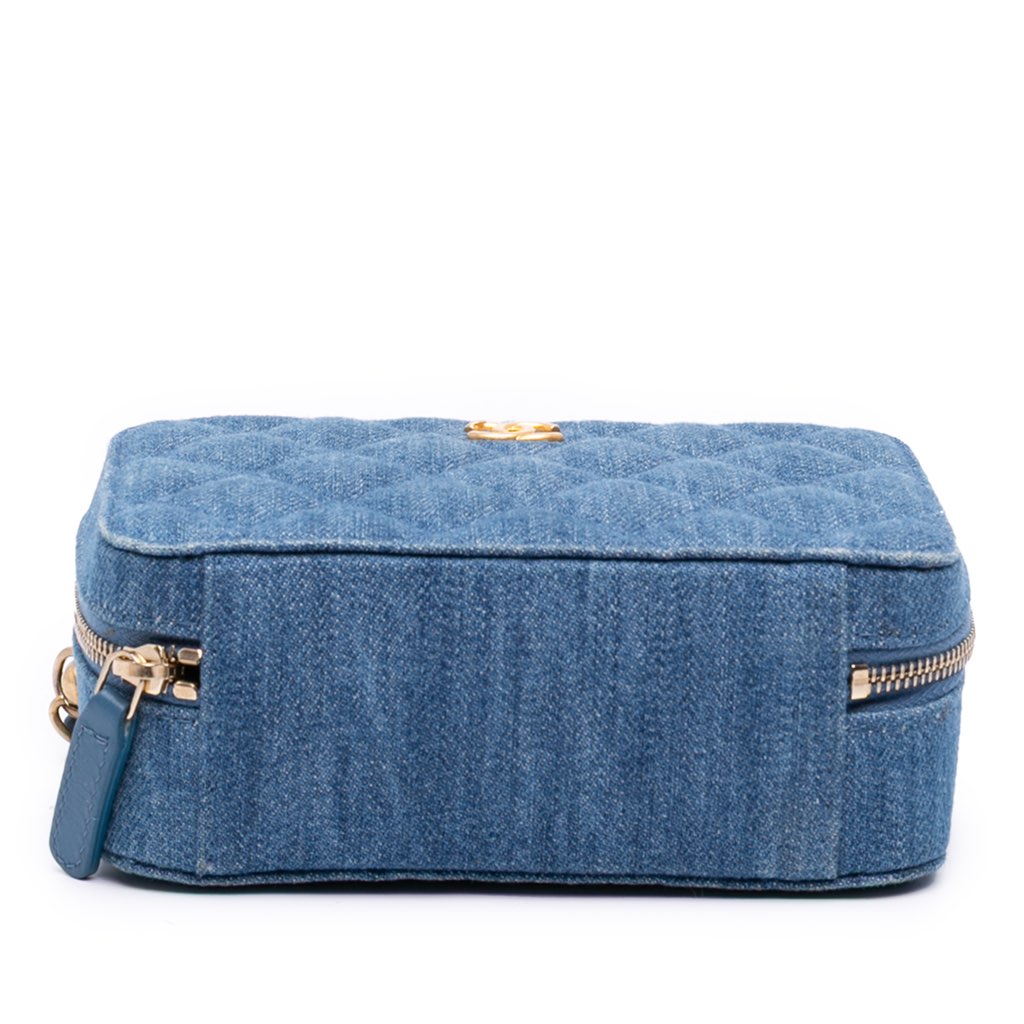Chanel Quilted Denim Pearl Crush Camera Bag - Image 6
