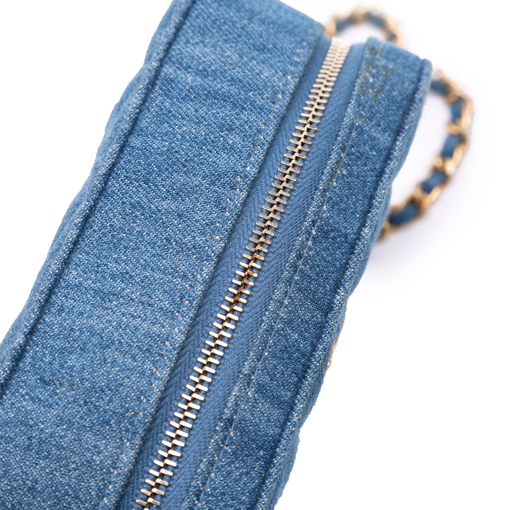Chanel Quilted Denim Pearl Crush Camera Bag - Image 12