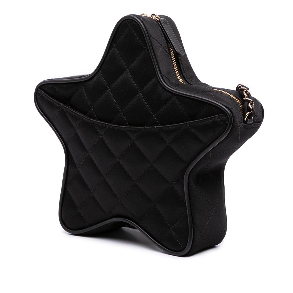 Chanel Quilted Satin Walk Of Fame Star Crossbody - Back view