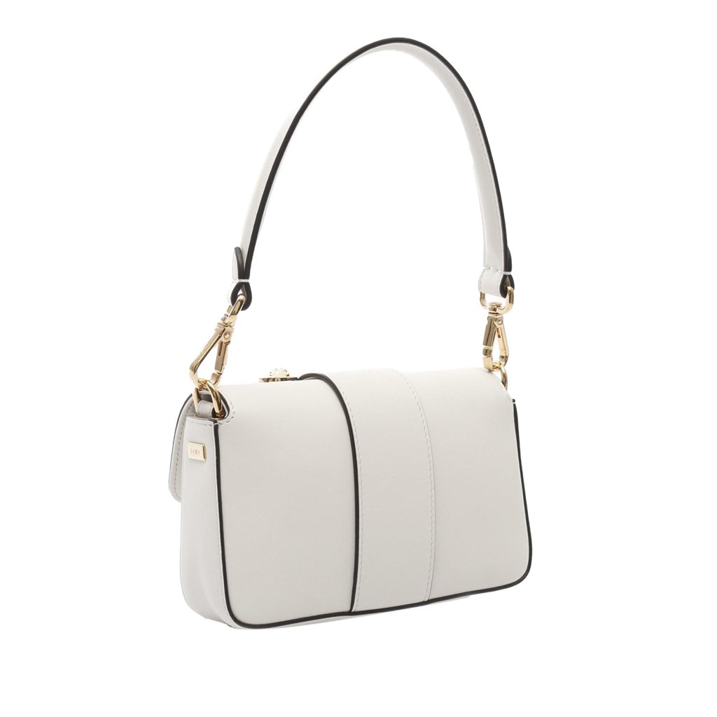Fendi Versace Vitello Seta Fendace Mini Brooch Baguette Satchel - Back view