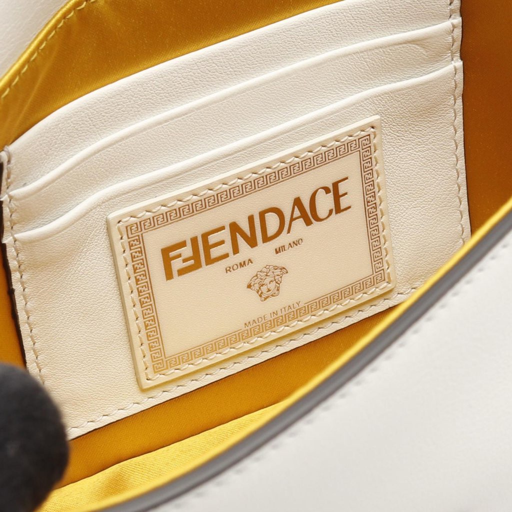 Fendi Versace Vitello Seta Fendace Mini Brooch Baguette Satchel - 4