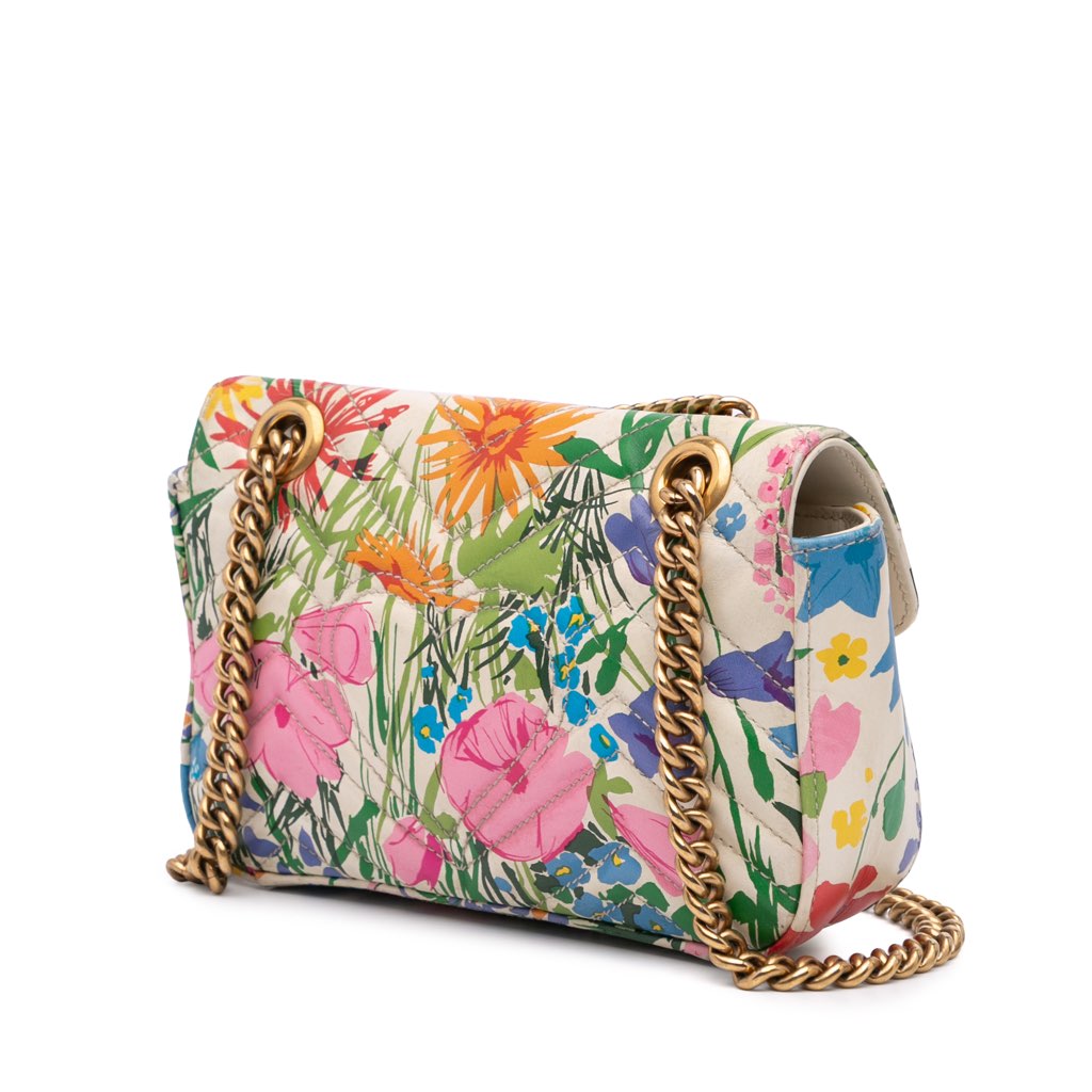 Gucci Ken Scott Mini GG Marmont Floral Printed Matelasse Leather Flap Crossbody - 2