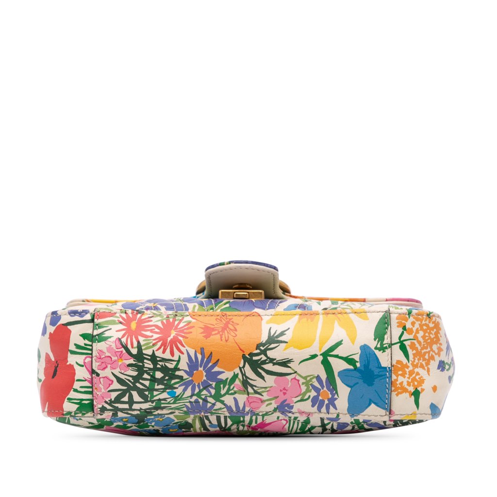Gucci Ken Scott Mini GG Marmont Floral Printed Matelasse Leather Flap Crossbody - 3