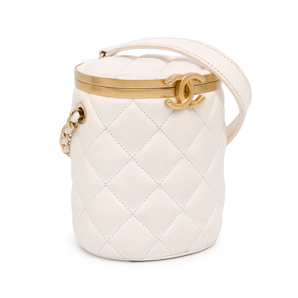 Chanel Small Quilted Lambskin Crown Box Bag - Back view
