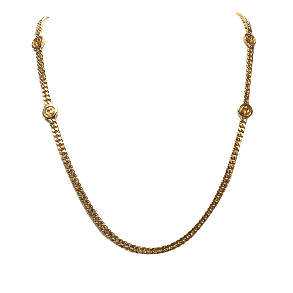 Dior Gold Plated CD Logo Chain Necklace