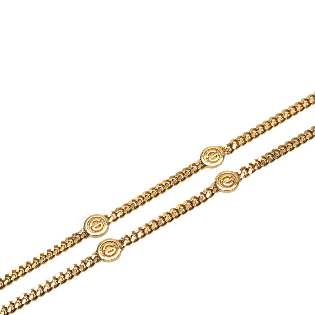 Dior Gold Plated CD Logo Chain Necklace - 2