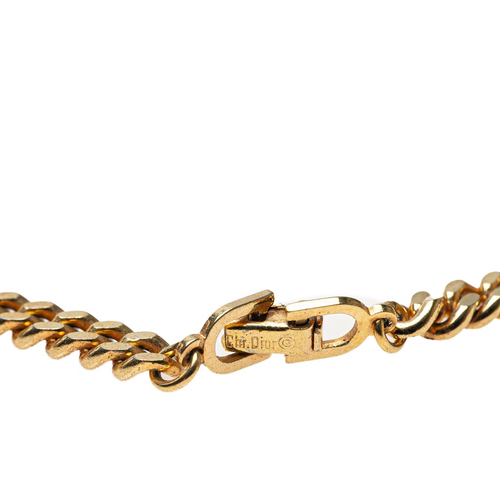 Dior Gold Plated CD Logo Chain Necklace - 4