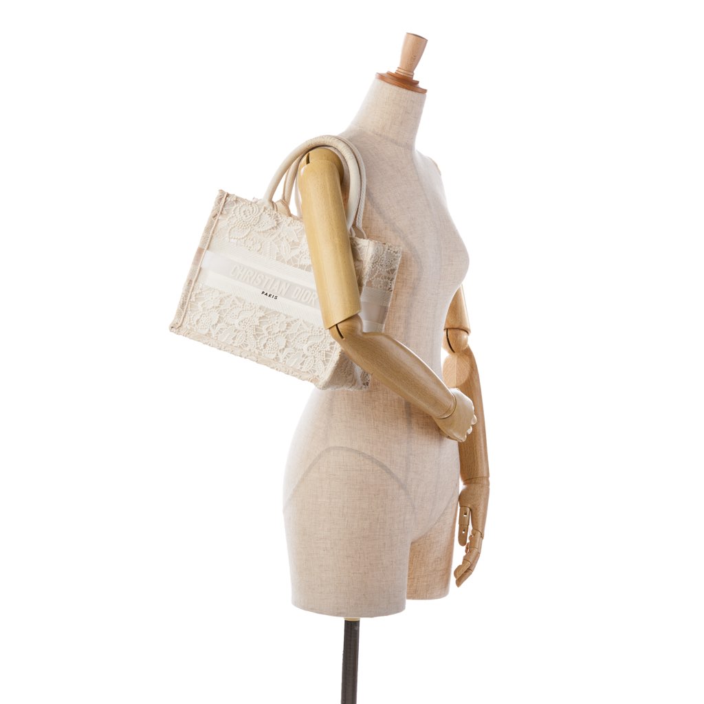 Dior Small D-Lace Embroidery Book Tote - Image 17