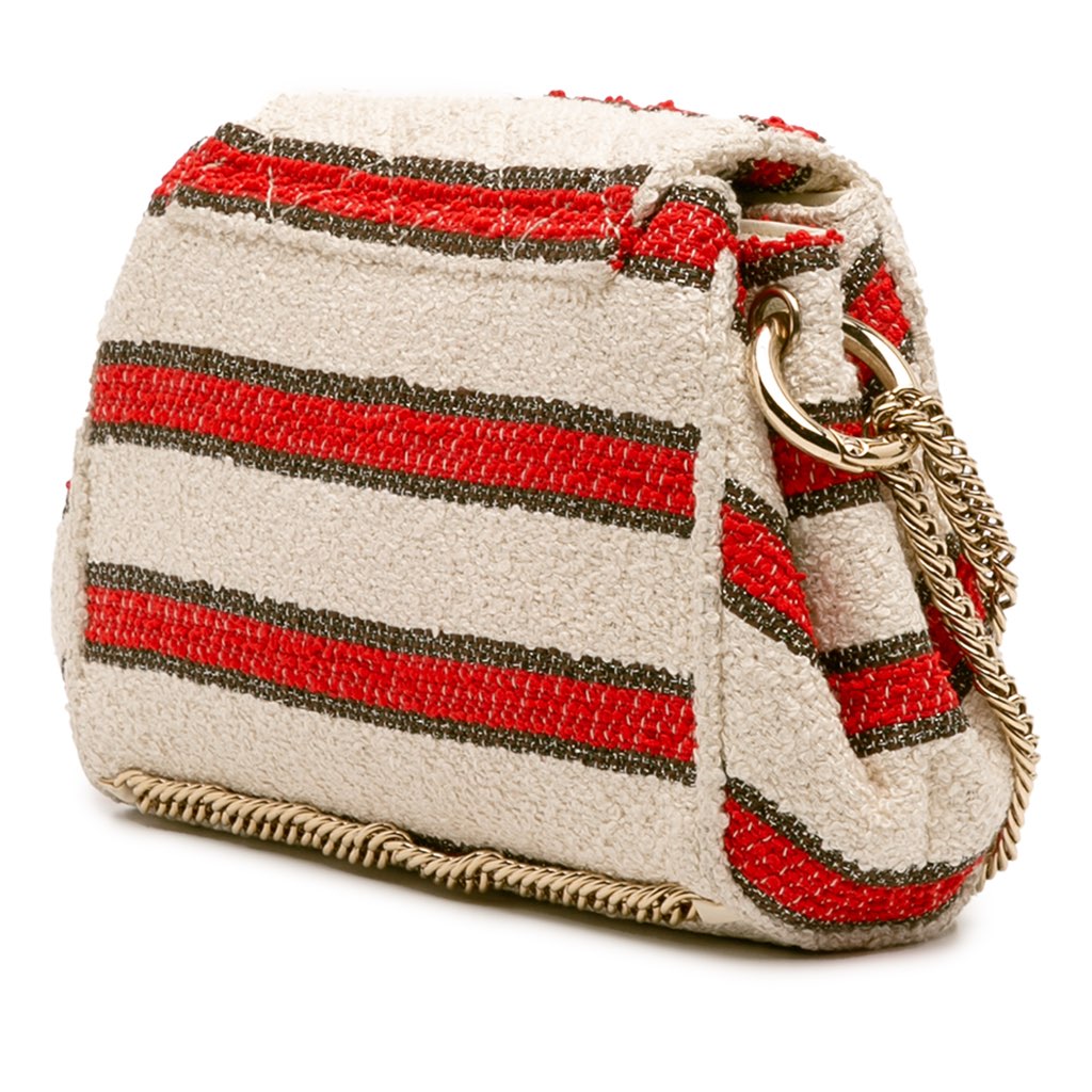 Chanel CC Quilted Tweed Striped Single Flap - 2