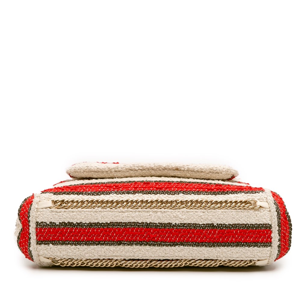 Chanel CC Quilted Tweed Striped Single Flap - 3