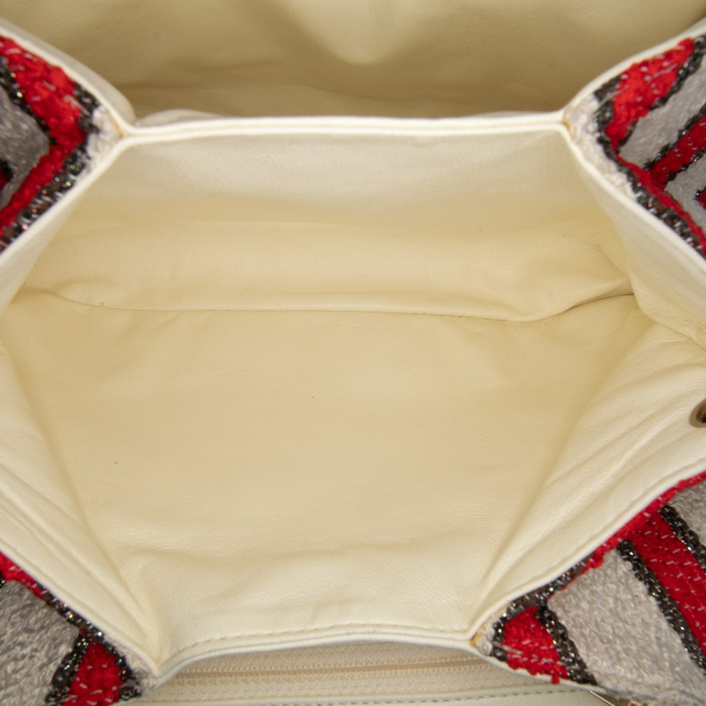 Chanel CC Quilted Tweed Striped Single Flap - 4