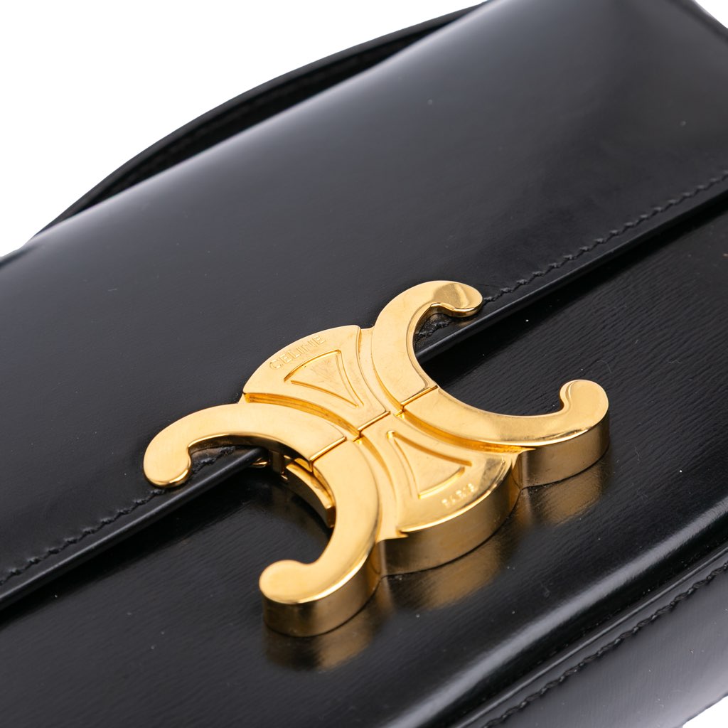 Celine Shiny Calfskin Claude Shoulder Bag - Side view