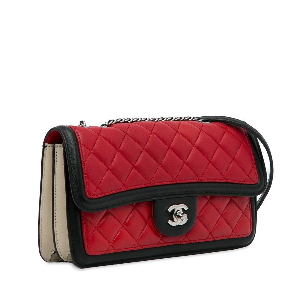 Chanel Medium Bicolor Quilted Lambskin Graphic Flap - 2