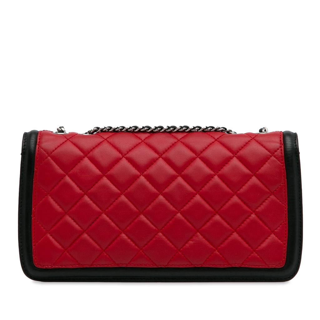 Chanel Medium Bicolor Quilted Lambskin Graphic Flap - 4