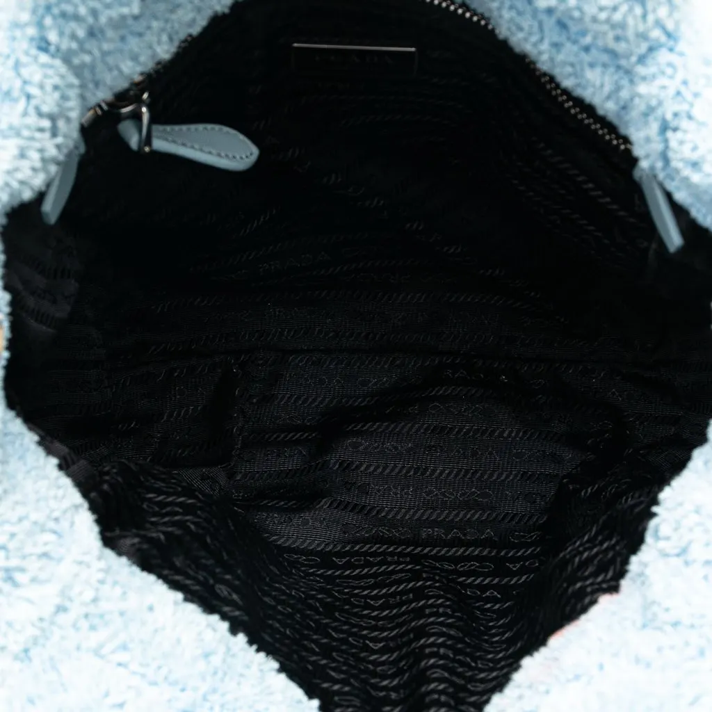 Prada Spugna Logo Terrycloth Tote Blue Cotton Good - Box View