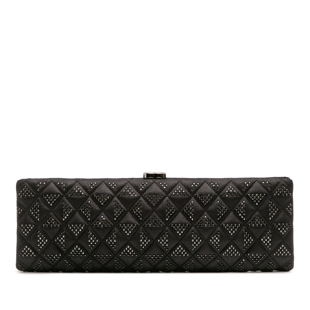 Chanel CC Quilted Iridescent Lambskin Crystal Long Clutch
