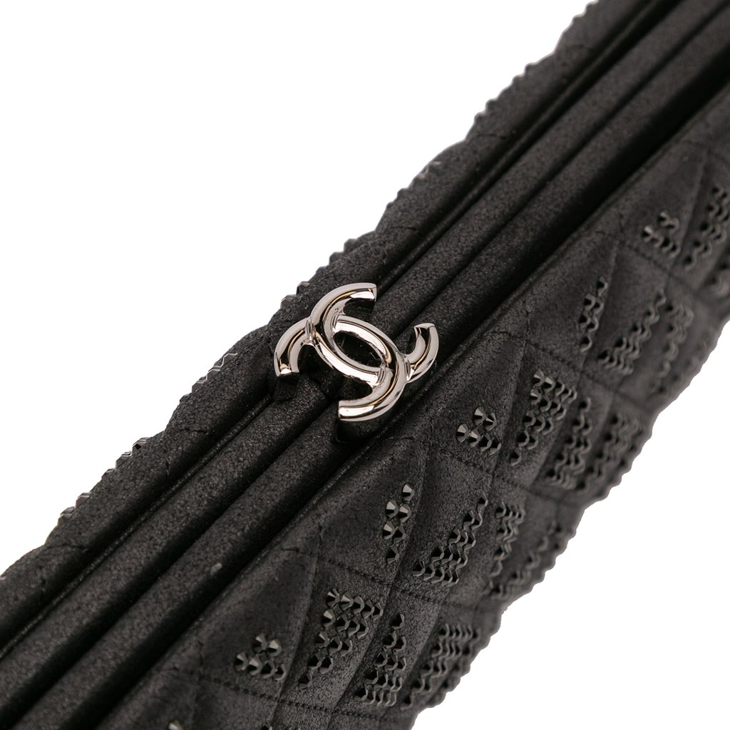 Chanel CC Quilted Iridescent Lambskin Crystal Long Clutch - 5