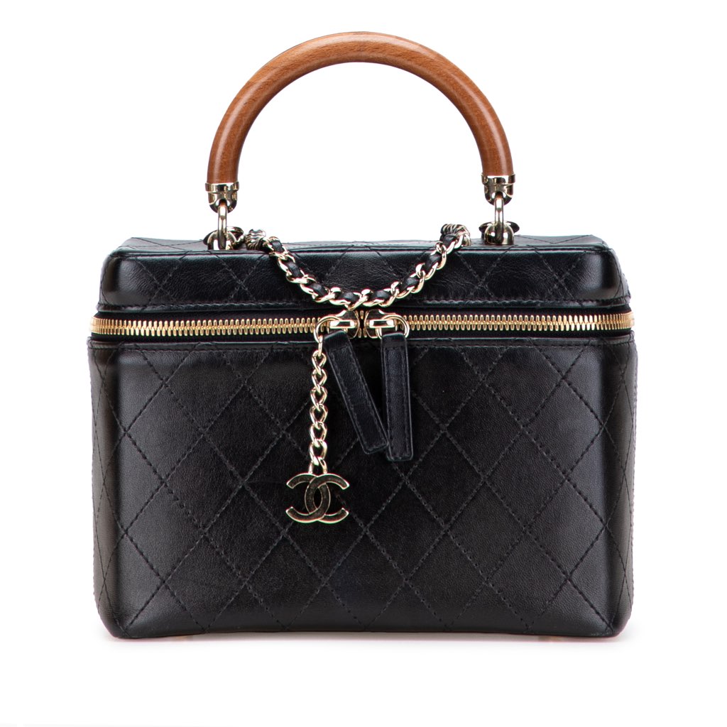 Chanel Large Quilted Lambskin Knock On Wood Vanity Case