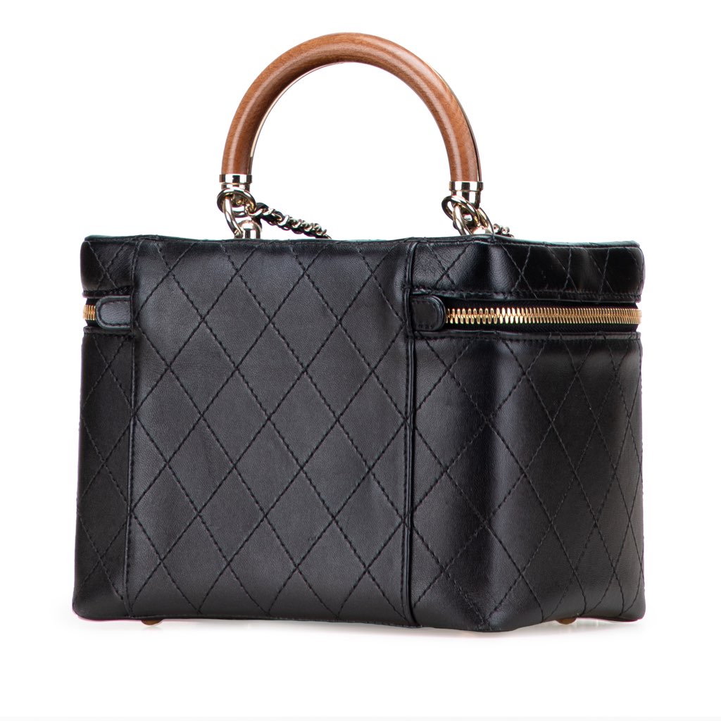 Chanel Large Quilted Lambskin Knock On Wood Vanity Case - 2