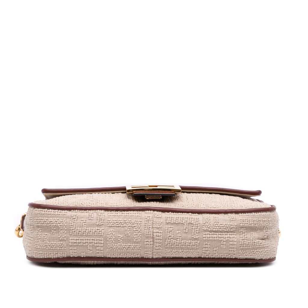 Fendi Zucca Embroidered Canvas Baguette Satchel - Image 6