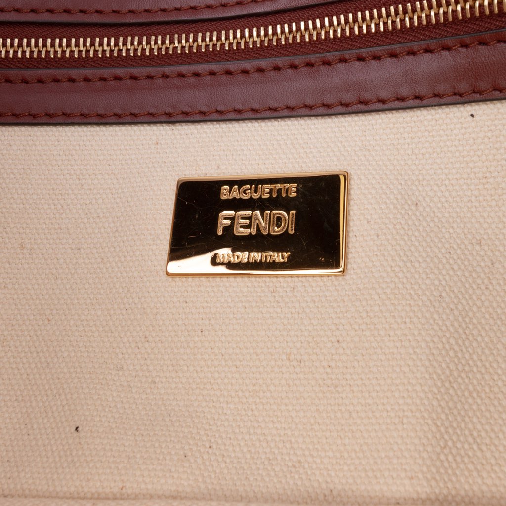 Fendi Zucca Embroidered Canvas Baguette Satchel - Side view