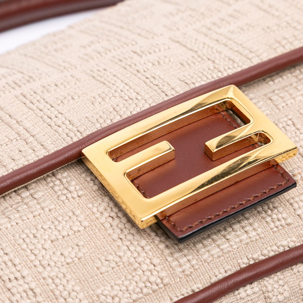 Fendi Zucca Embroidered Canvas Baguette Satchel - Image 10