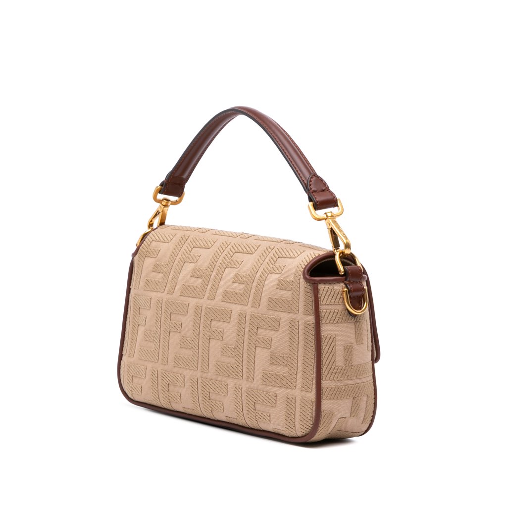 Fendi Zucca Embroidered Canvas Baguette Satchel - 2
