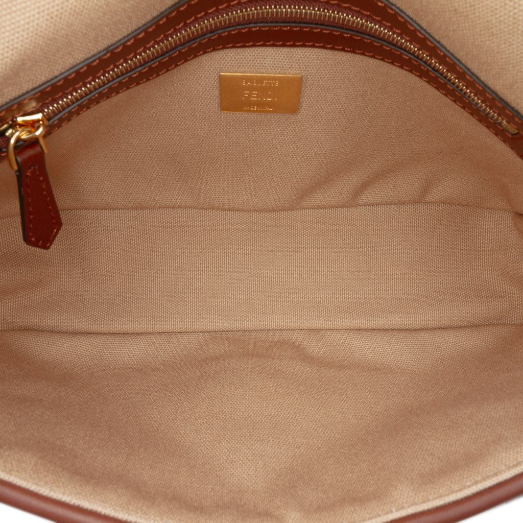 Fendi Zucca Embroidered Canvas Baguette Satchel - 4