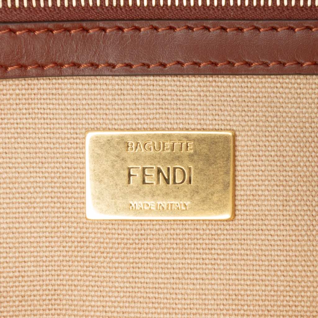Fendi Zucca Embroidered Canvas Baguette Satchel - 5