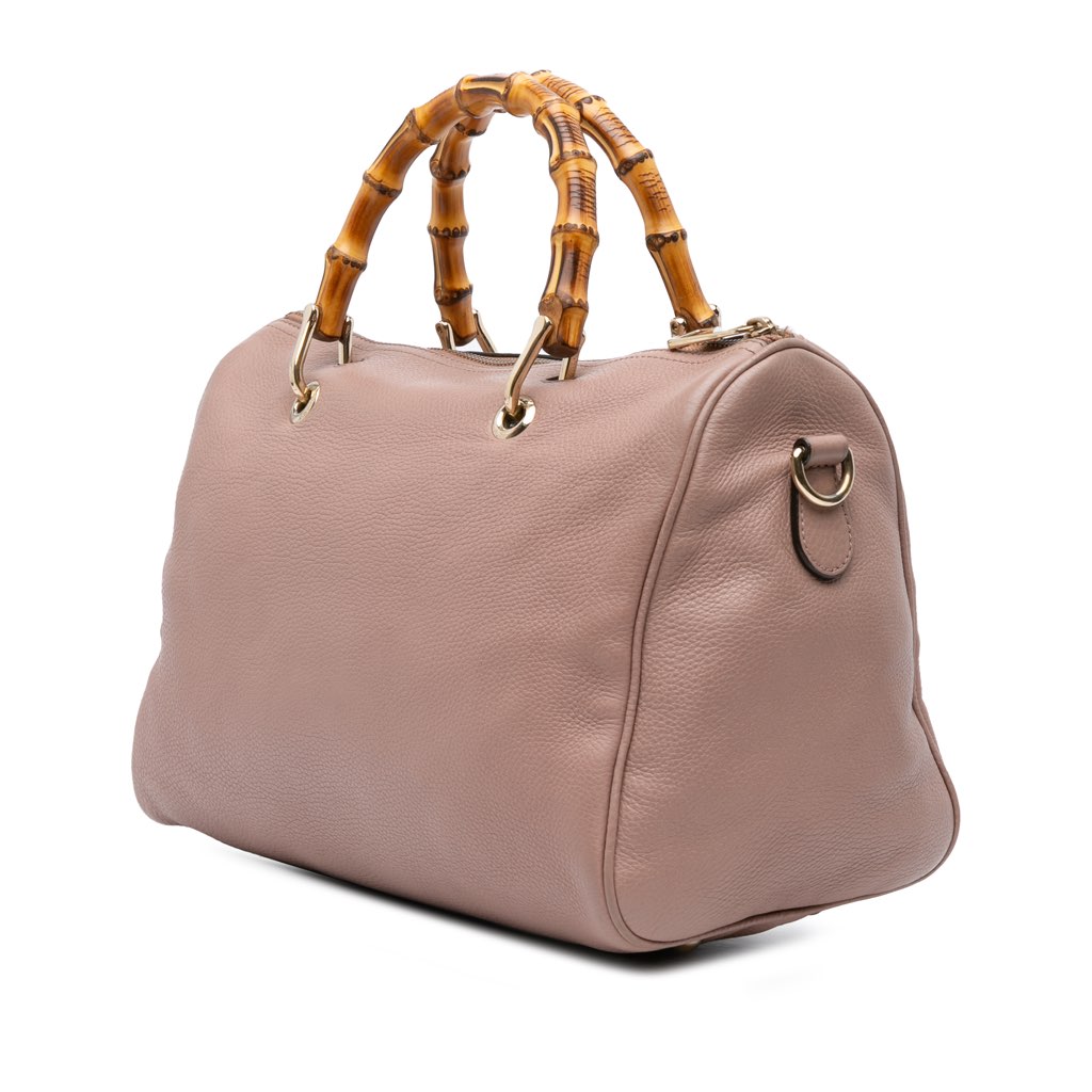 Gucci Calfskin Bamboo Shopper Boston Bag - 2