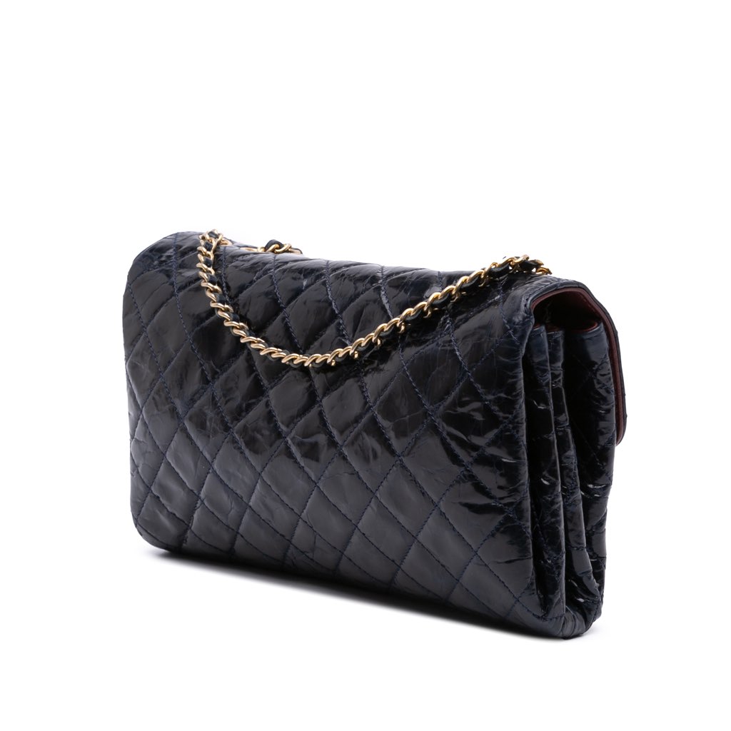 Chanel CC Crackled Glazed Calfskin Accordion Flap - 2