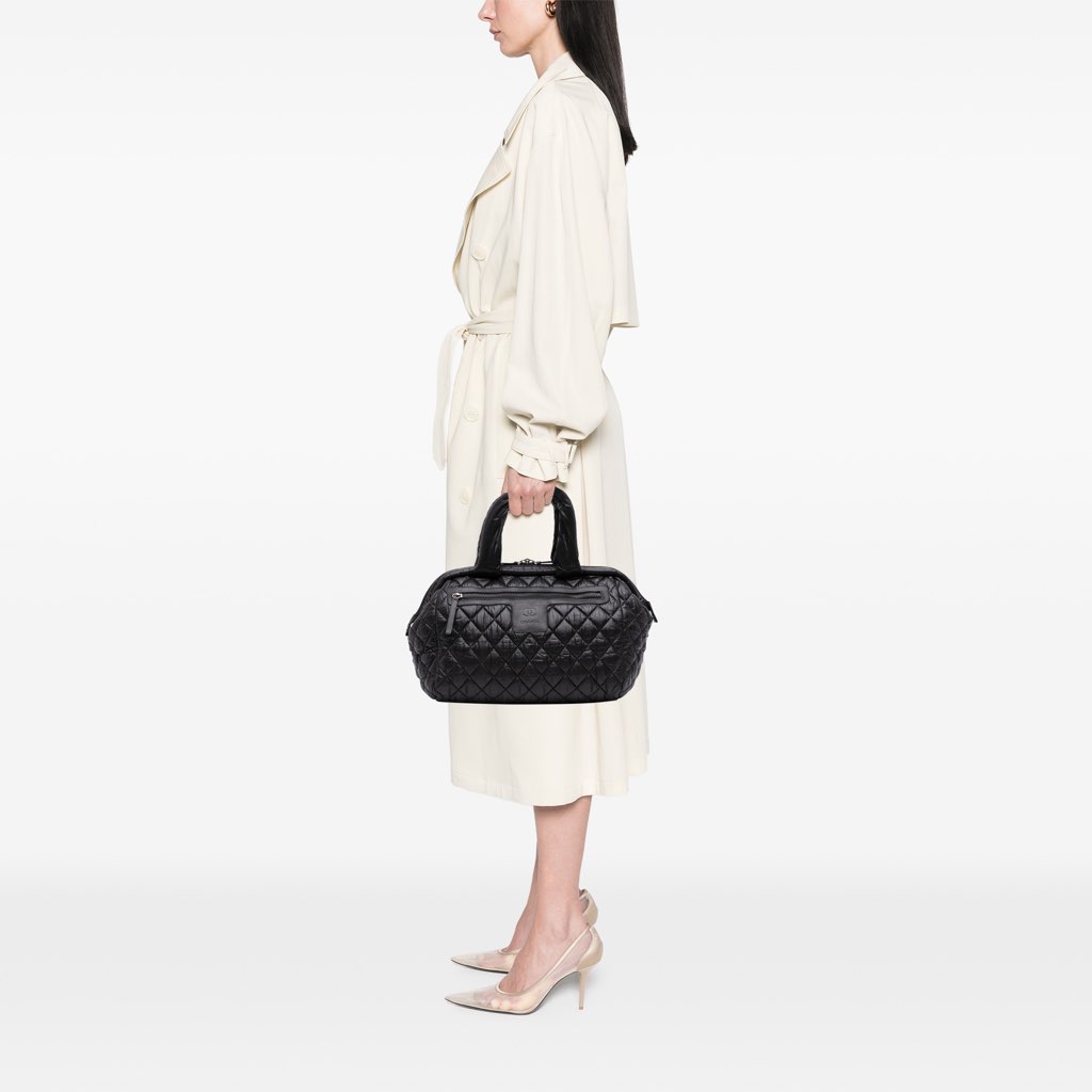 Chanel Quilted Nylon Coco Cocoon Bowler Bag - Image 14