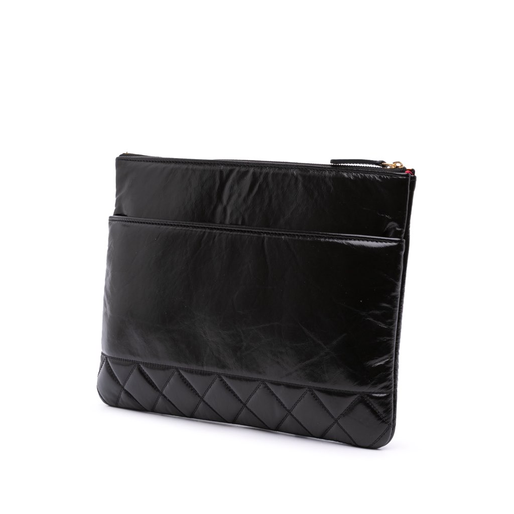 Chanel Medium Shiny Aged Calfskin O Case Clutch - 2