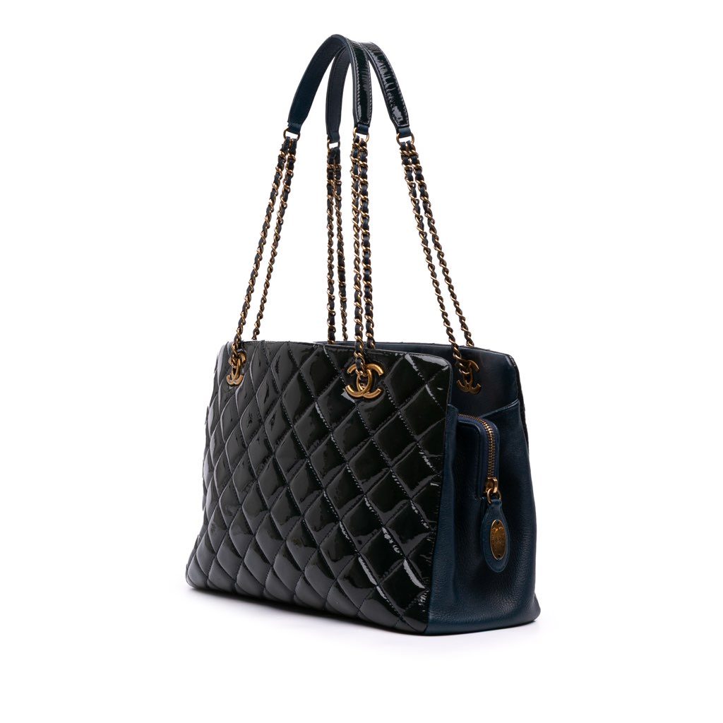Chanel Paris Salzburg Patent and Goatskin CC Eyelet Tote - 2