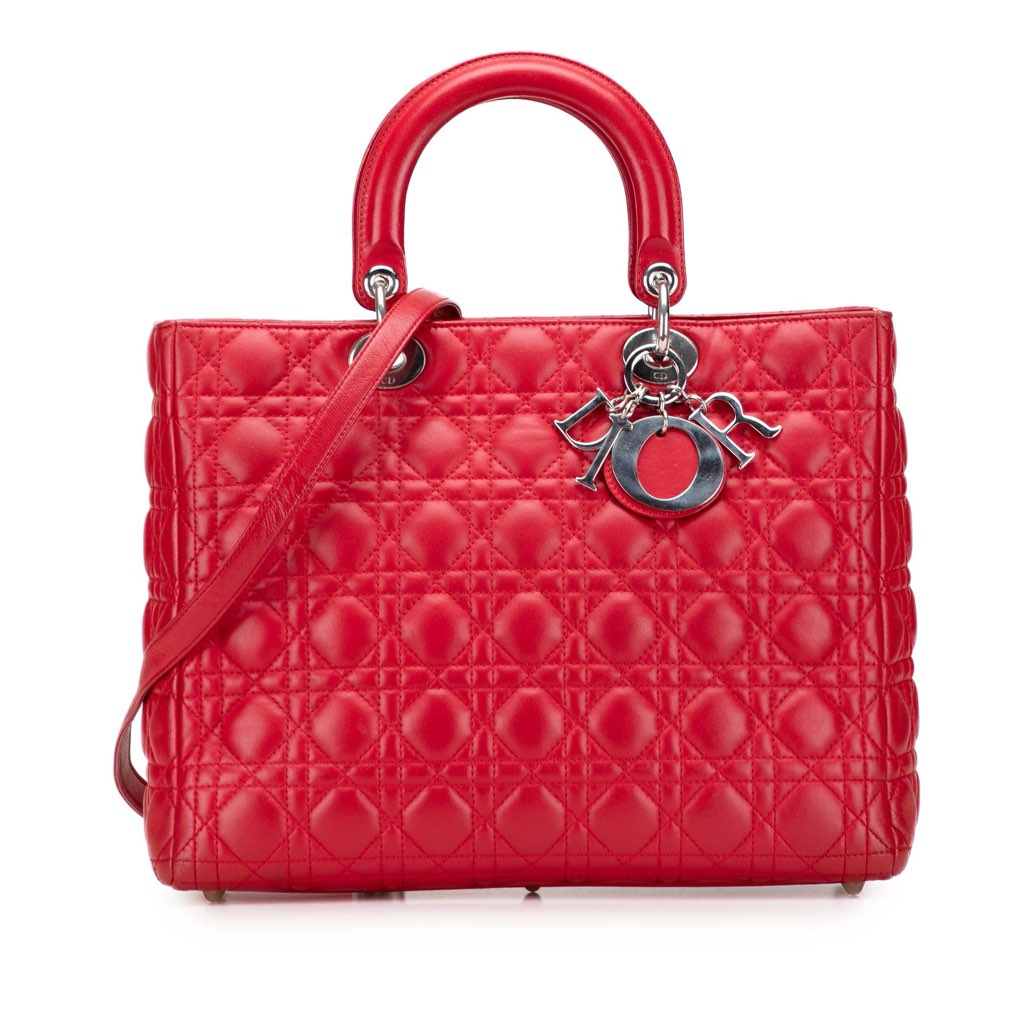 Dior Large Lambskin Cannage Lady Dior