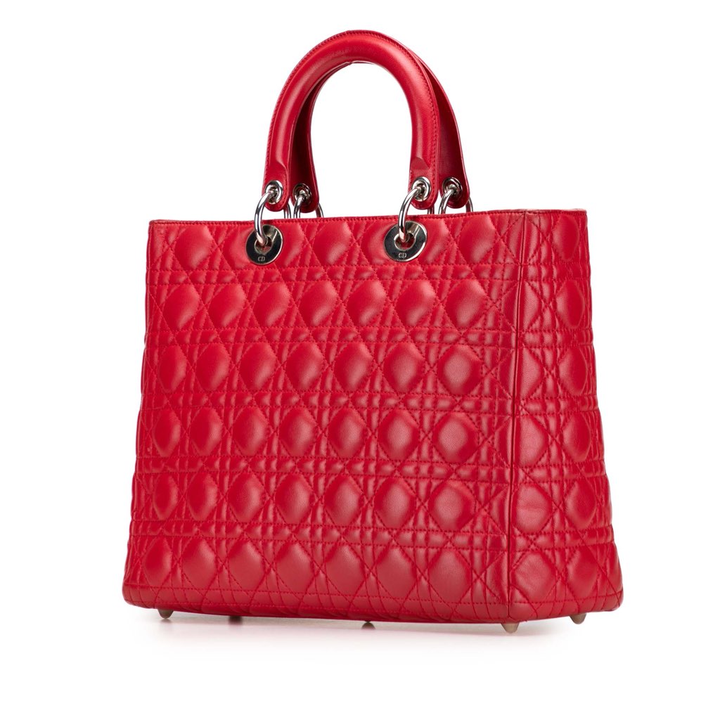 Dior Large Lambskin Cannage Lady Dior - Back view