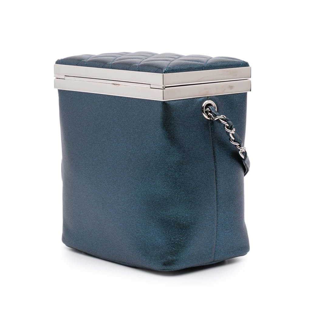 Chanel CC Metallic Calfskin Vanity Case - Back view