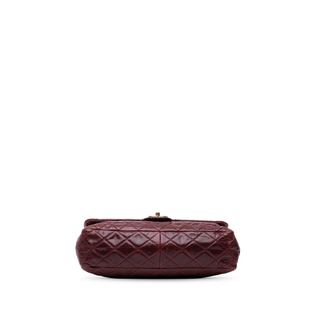 Chanel Medium Glazed Calfskin Castle Rock Top Handle Flap - 3