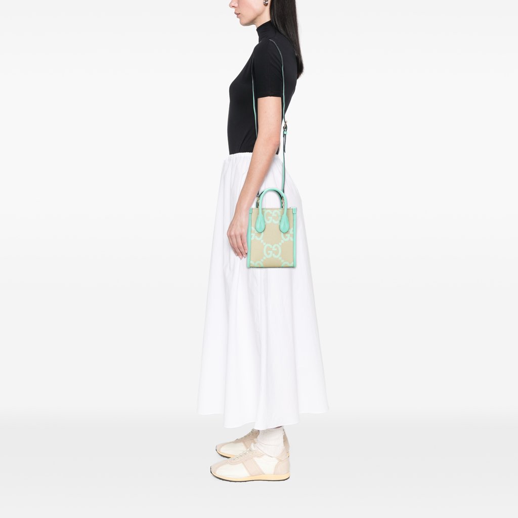 Gucci Mini Jumbo GG Canvas Interlocking G Satchel - Image 11