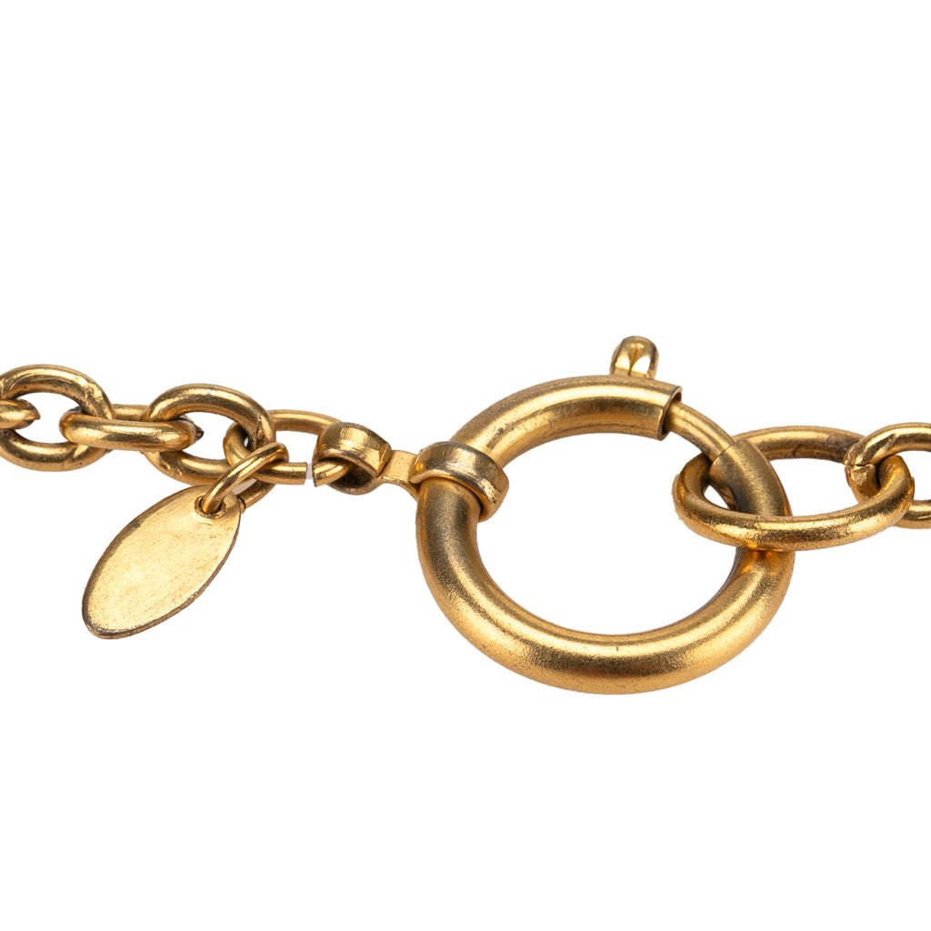 Chanel Gold Plated Logo Loupe Magnifying Glass Pendant Necklace - Image 6