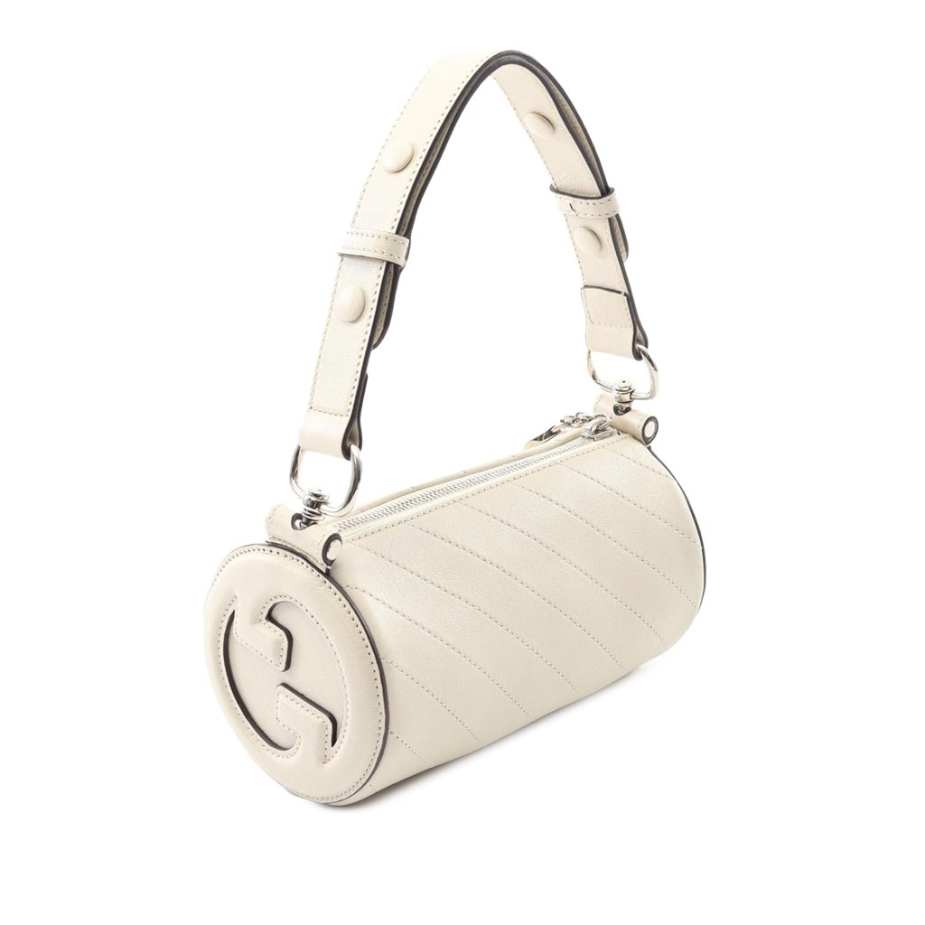 Gucci Mini Leather Blondie Barrel Shoulder Bag - Back view