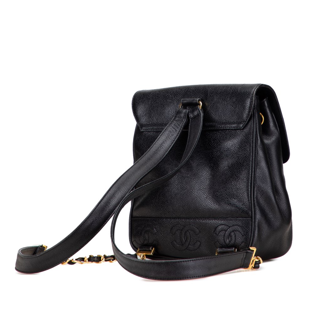 Chanel Caviar Triple CC Backpack - Back view