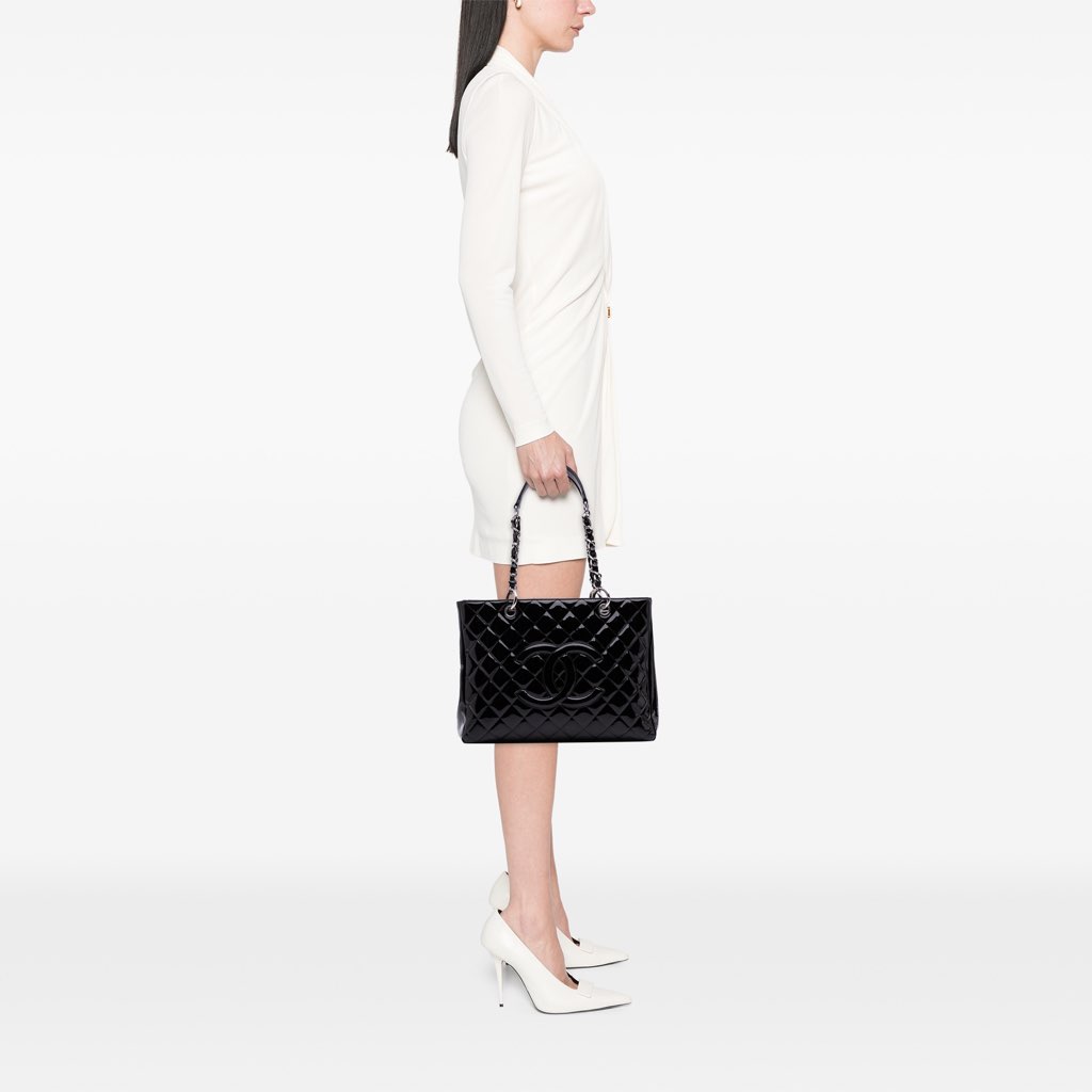 Chanel Patent Grand Shopping Tote - Image 14