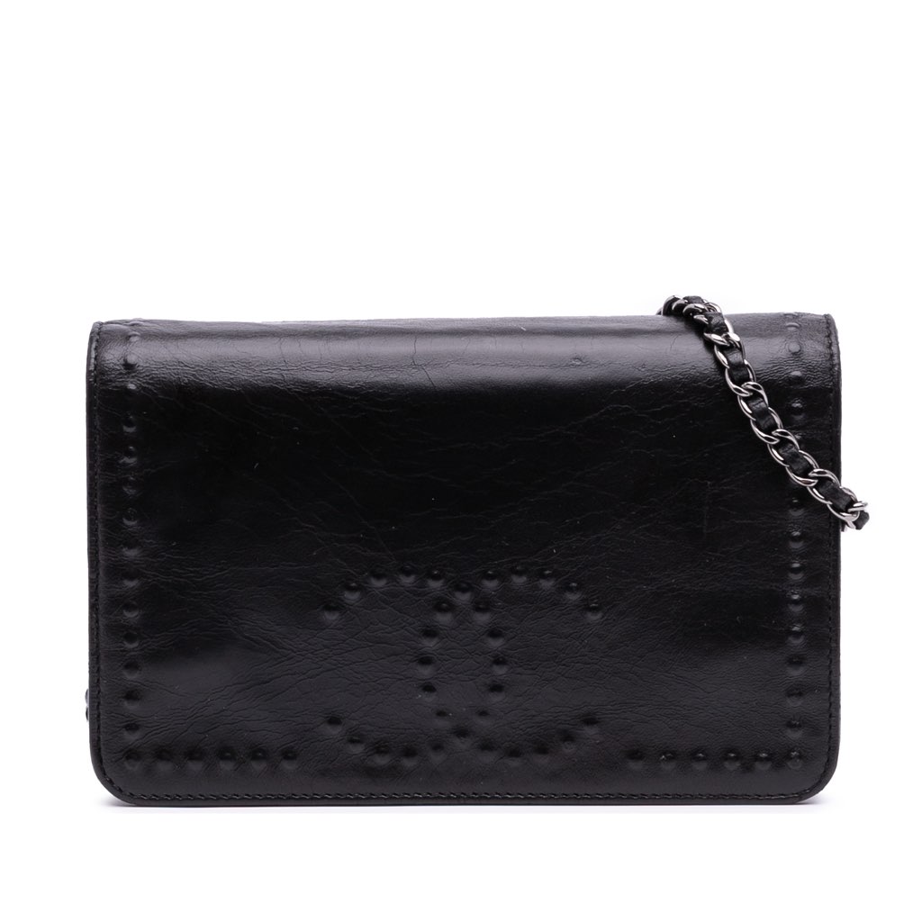 Chanel CC Embossed Lambskin Wallet on Chain