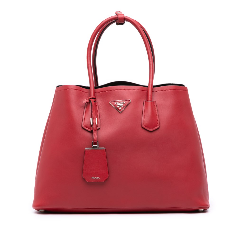 Prada Large City Calf Double Satchel