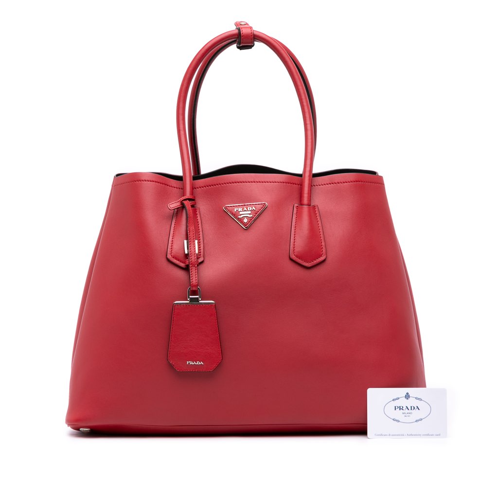 Prada Large City Calf Double Satchel - Image 16