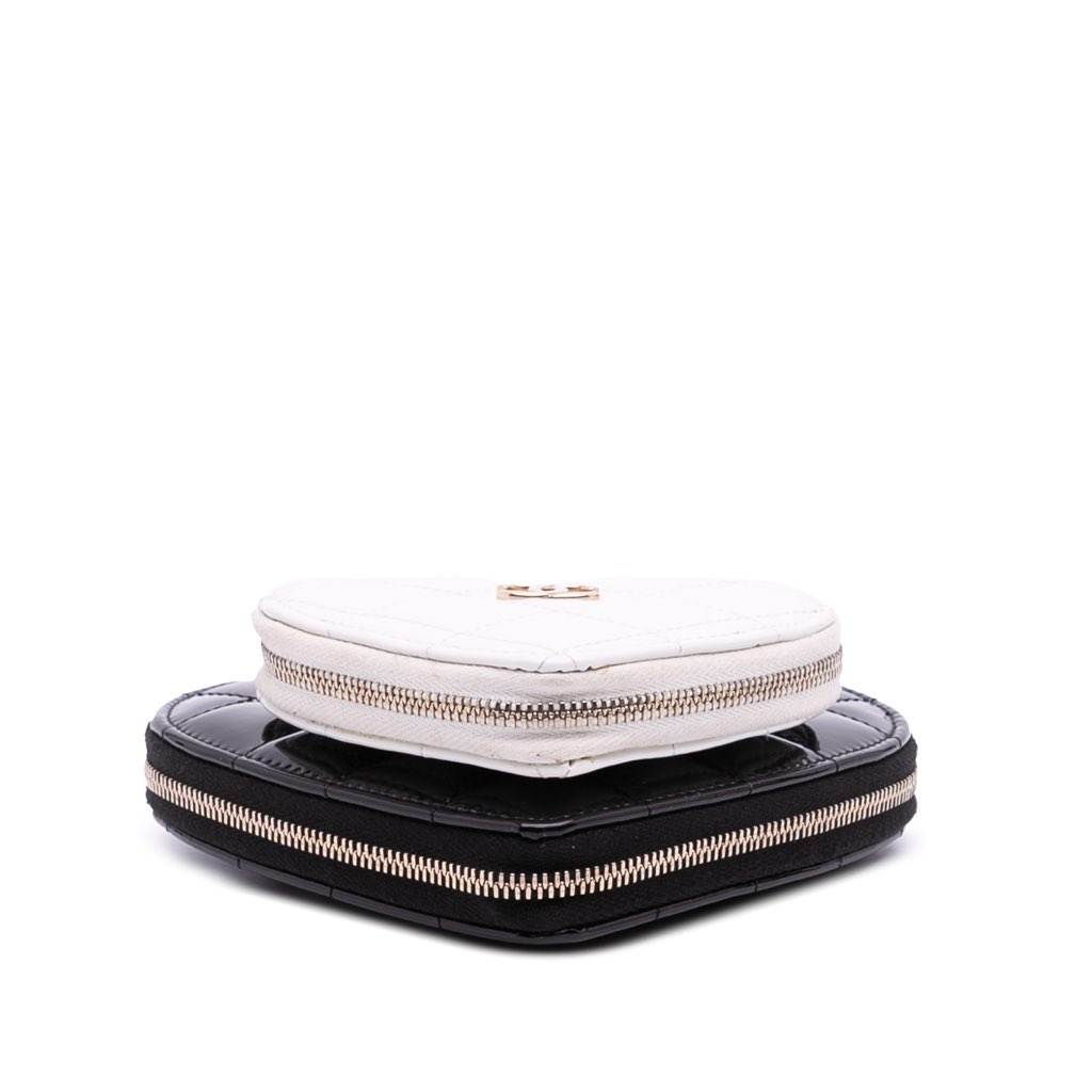 Chanel Quilted Patent Calfskin CC Heart Clutch With Chain - Image 6