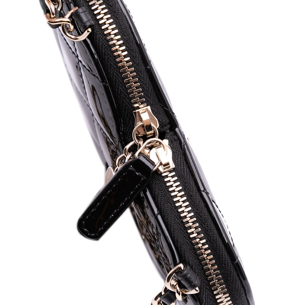 Chanel Quilted Patent Calfskin CC Heart Clutch With Chain - Image 10