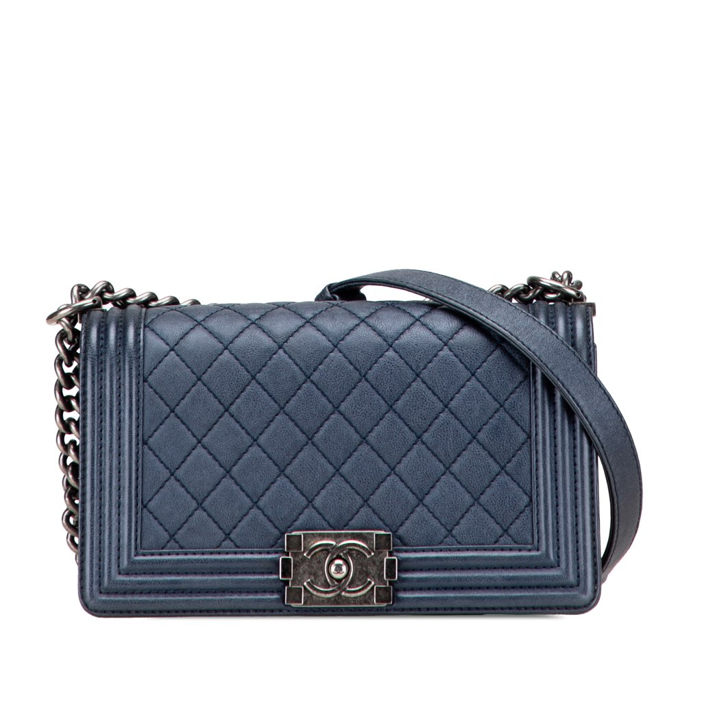 Chanel Old Medium Quilted Lambskin Boy Flap