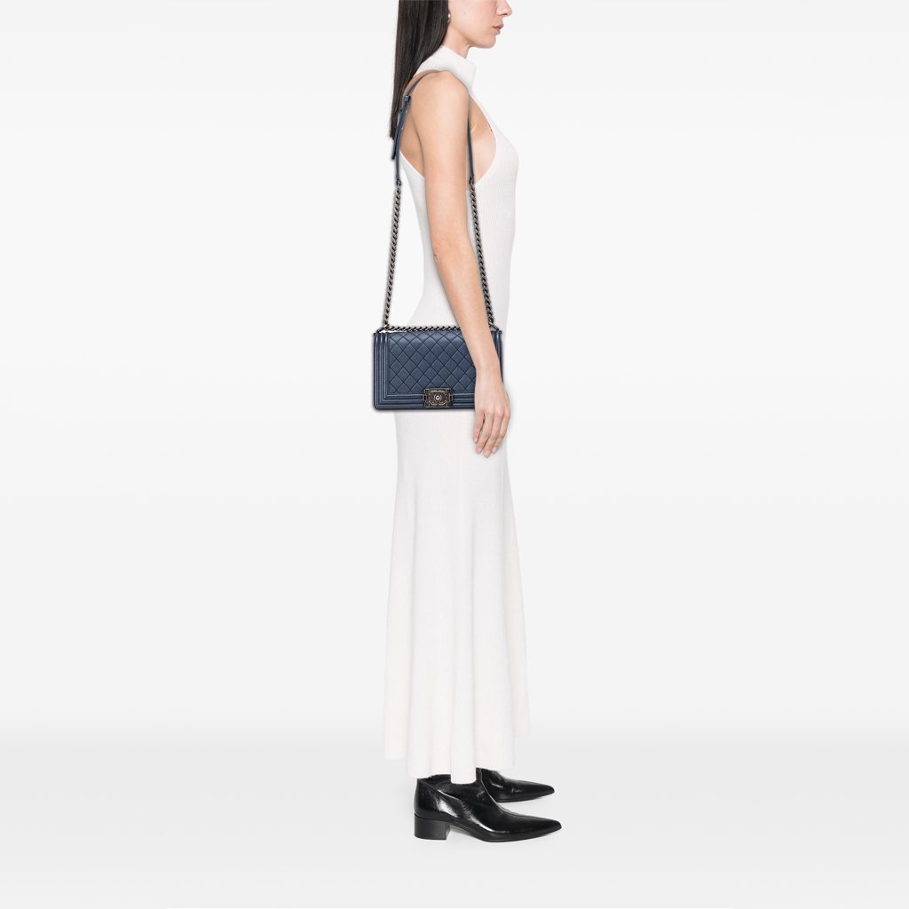 Chanel Old Medium Quilted Lambskin Boy Flap - Image 11